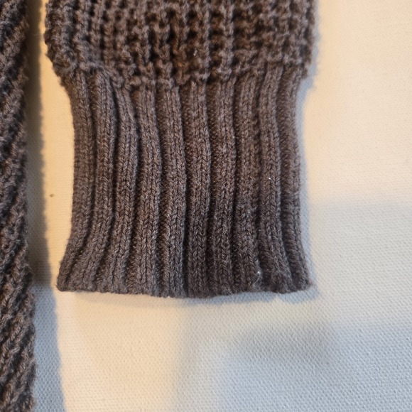 Market & Spruce Chocolate Brown Wide Knit Open Front Cardigan Sweater Womens Med - Picture 4 of 11